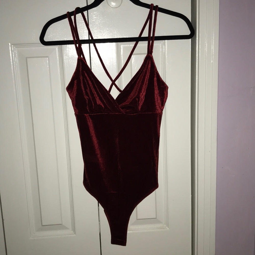 Strappy Crushed Velvet Bodysuit